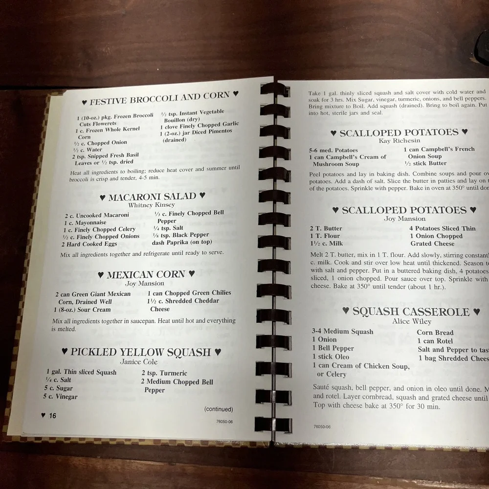 Taste of Heaven Mulberry Arkansas Church Local Community Cookbook Spiral Bound